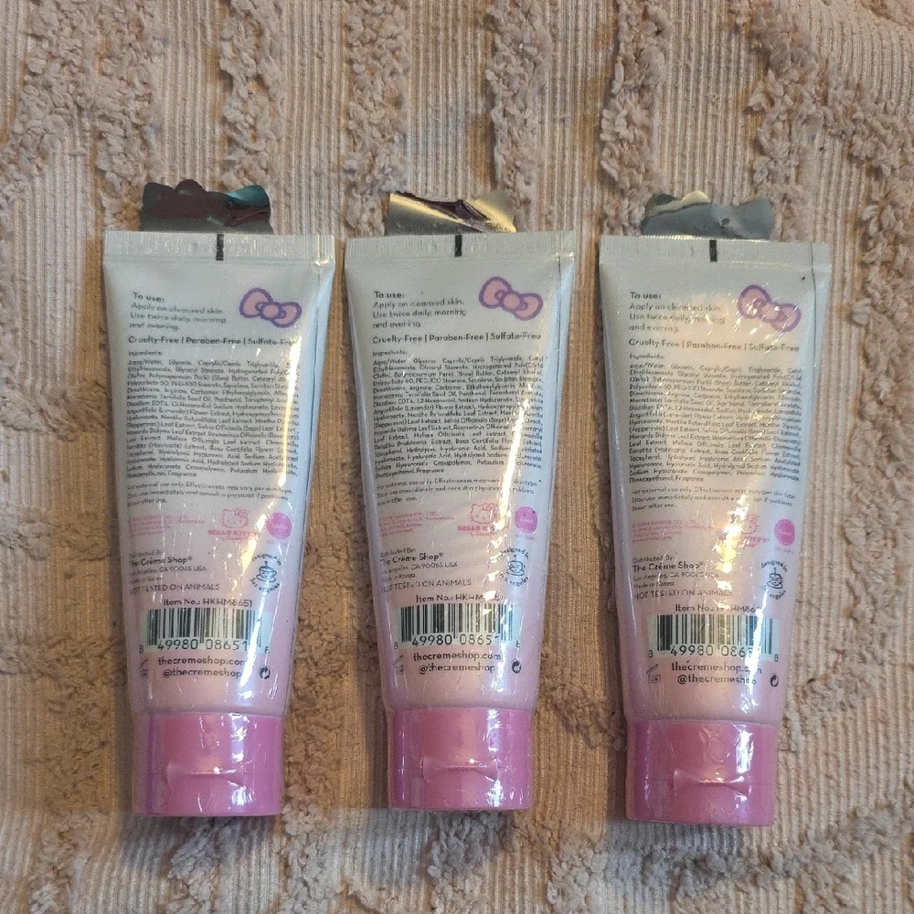 Creme‎ And Hello Kitty Lightweight Moisturizer Set Of 3, New